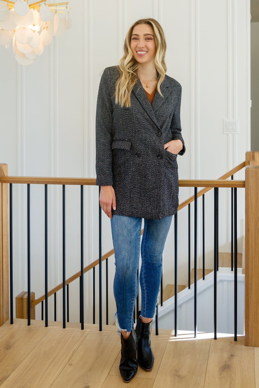 Chic Upon Arrival Button Down Blazer Jacket In Black - Driftwood Boutique