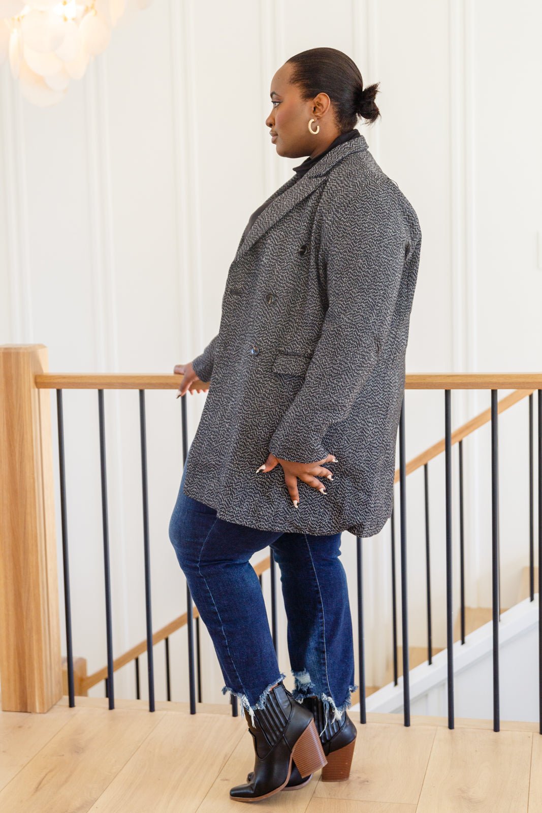 Chic Upon Arrival Button Down Blazer Jacket In Black - Driftwood Boutique
