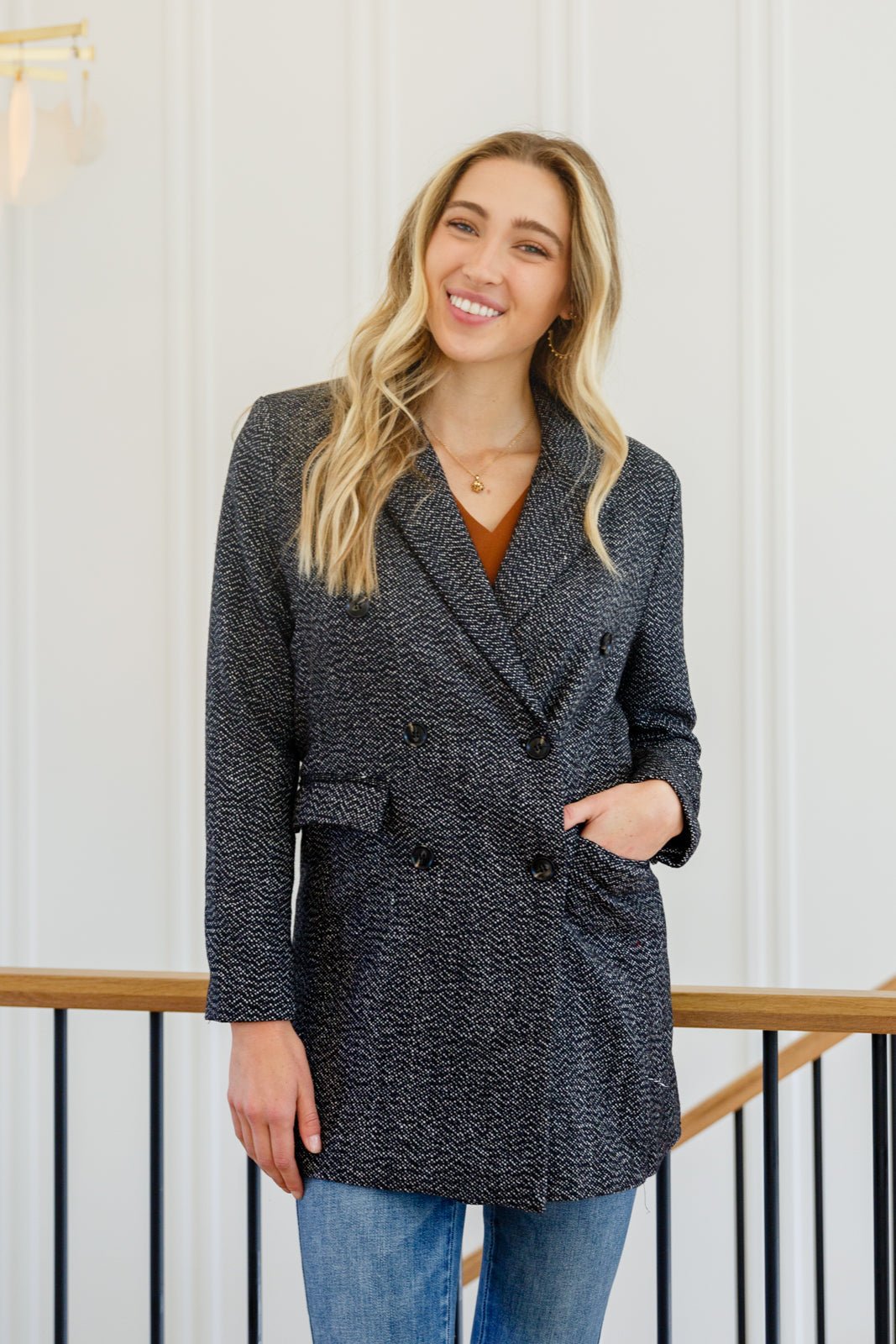 Chic Upon Arrival Button Down Blazer Jacket In Black - Driftwood Boutique
