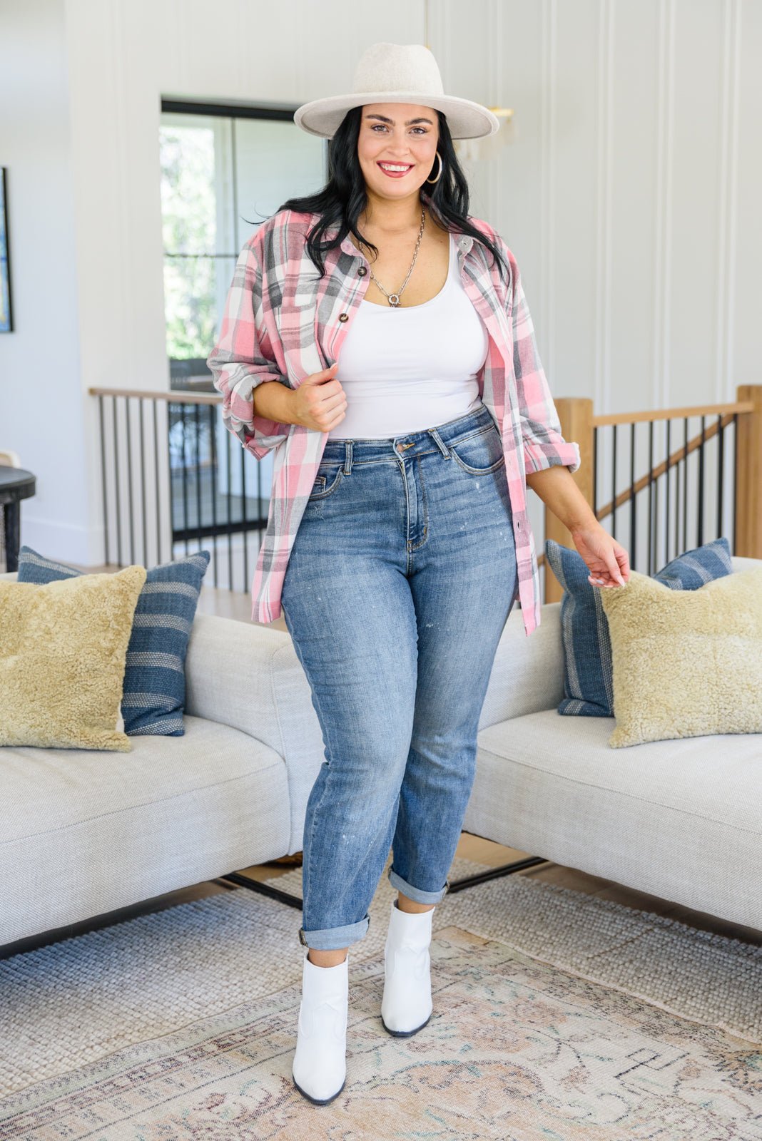 Corey Hi Rise Bleach Splash Boyfriend Jeans - Driftwood Boutique