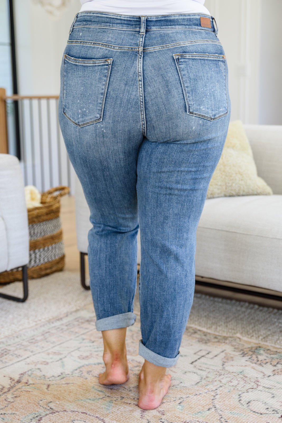 Corey Hi Rise Bleach Splash Boyfriend Jeans - Driftwood Boutique