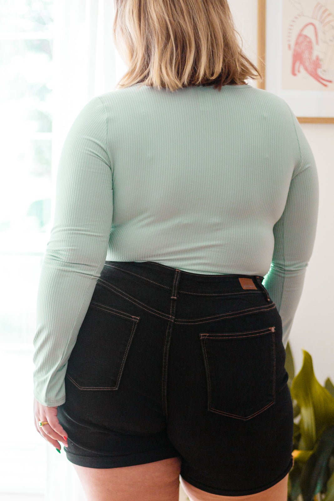 Count On Me Ribbed Bodysuit in Sage - Driftwood Boutique