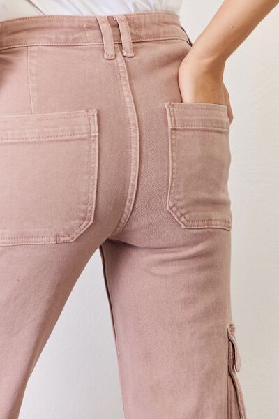 RISEN Crystal High Rise Cargo Wide Leg Jeans