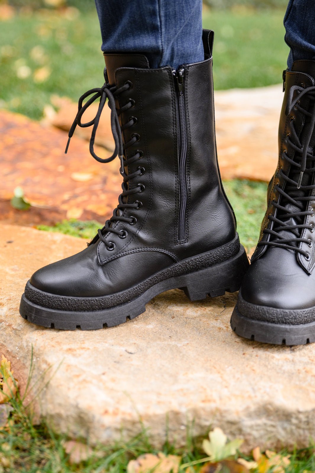 Fresh Feels Combat Boots In Black - Driftwood Boutique