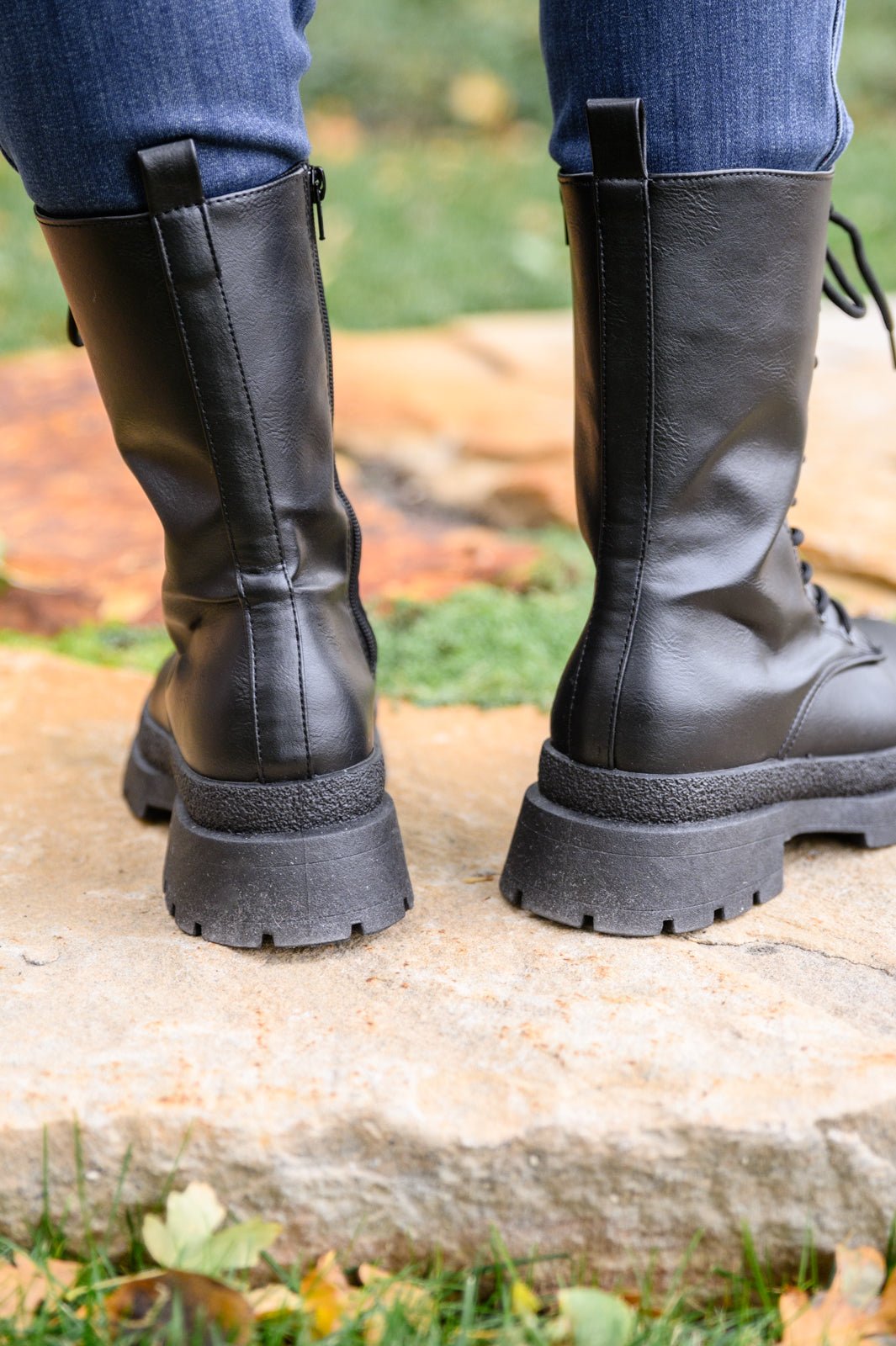 Fresh Feels Combat Boots In Black - Driftwood Boutique