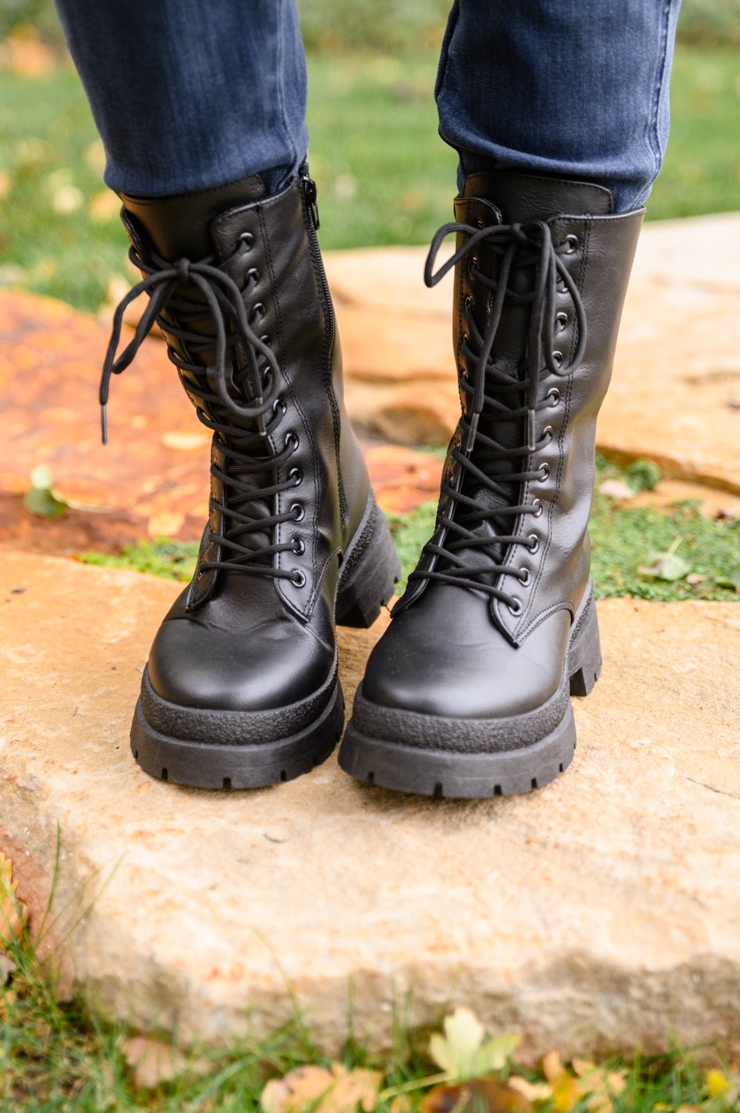 Fresh Feels Combat Boots In Black - Driftwood Boutique