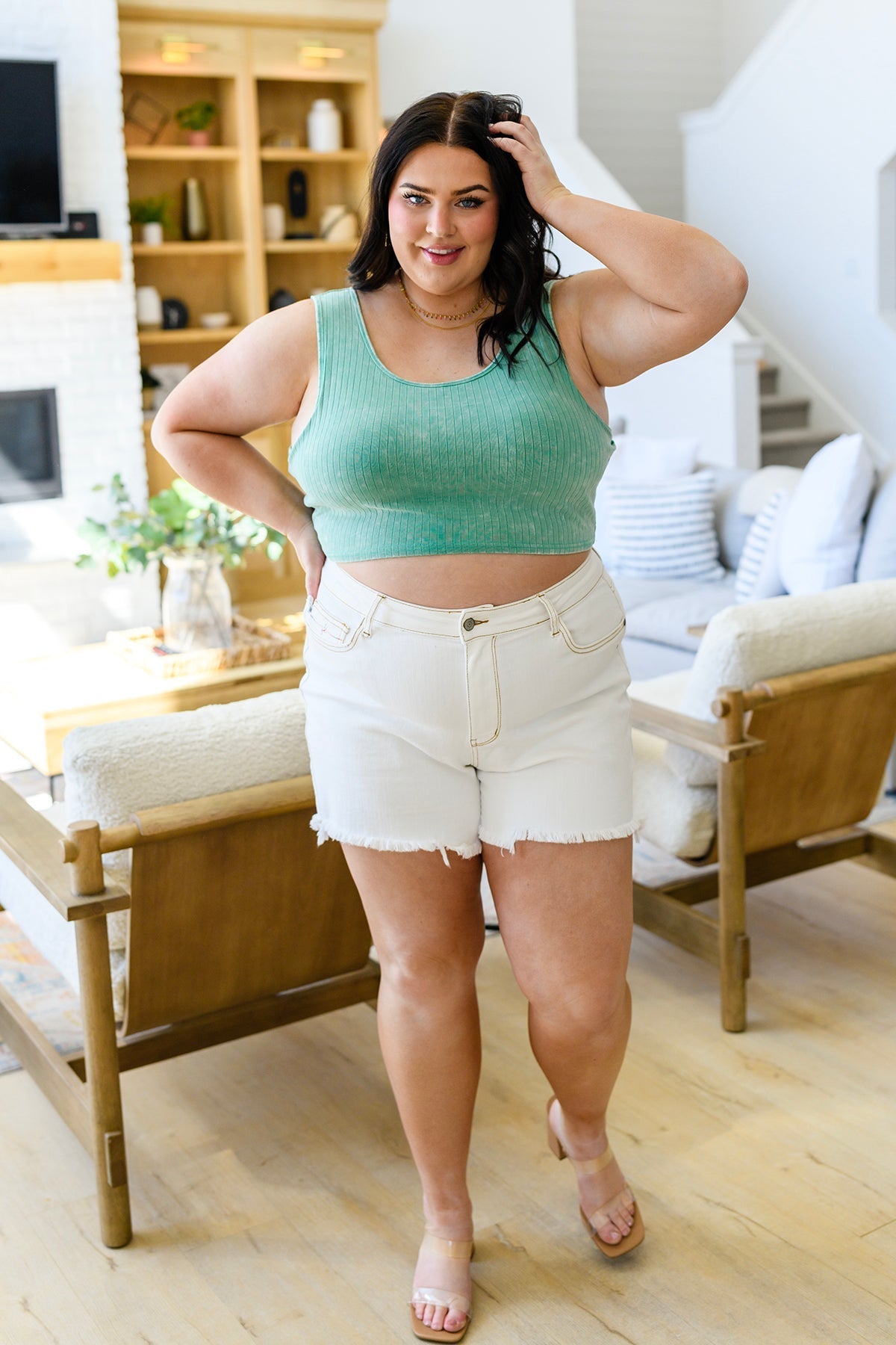 Get On My Level Cropped Cami in Mint - Driftwood Boutique