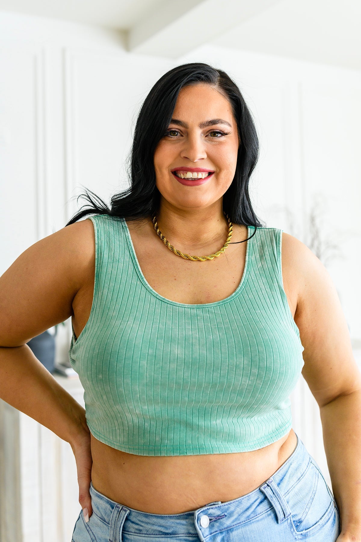 Get On My Level Cropped Cami in Mint - Driftwood Boutique