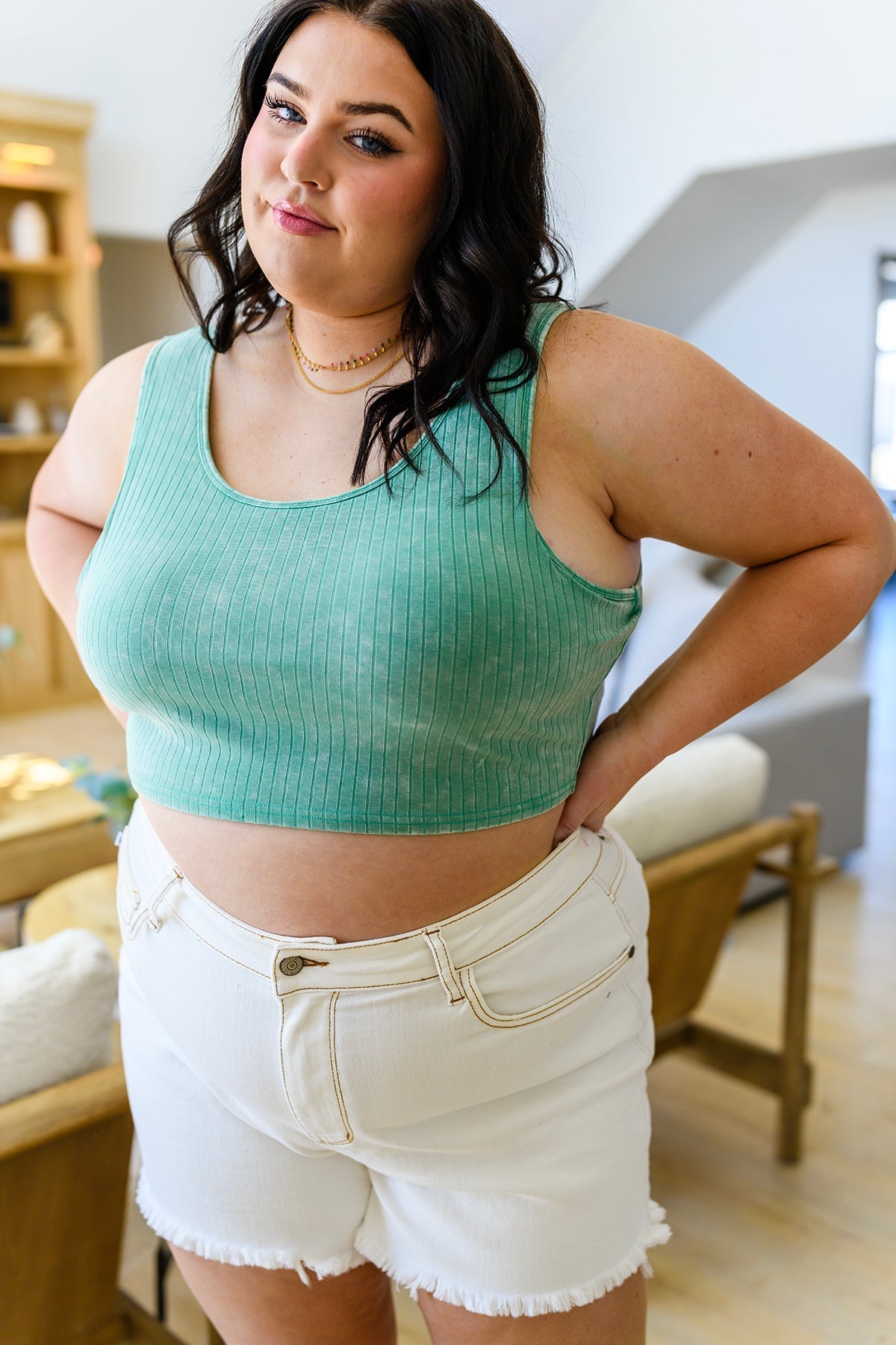 Get On My Level Cropped Cami in Mint - Driftwood Boutique