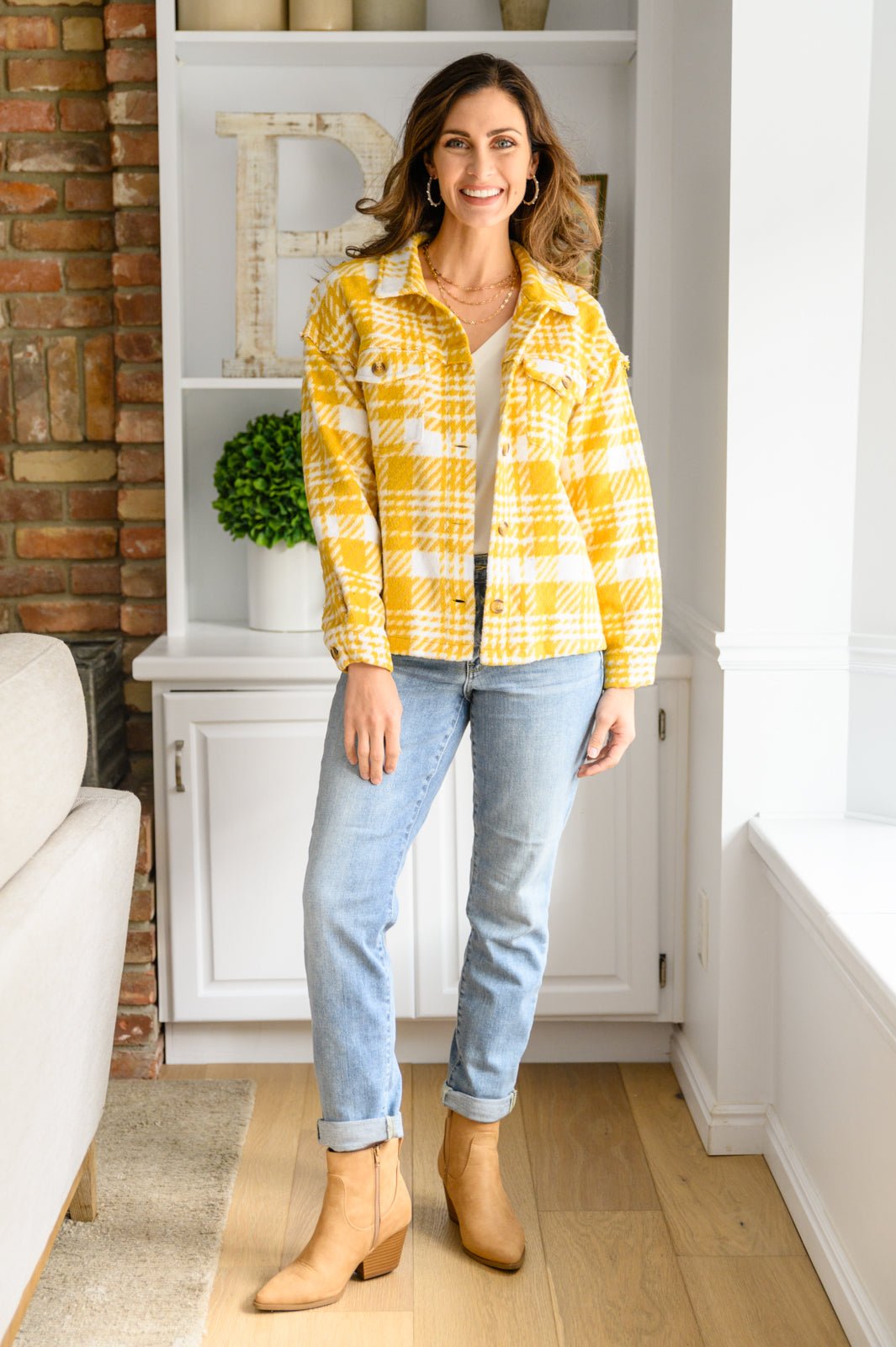 Hard To Miss Shacket In Mustard - Driftwood Boutique