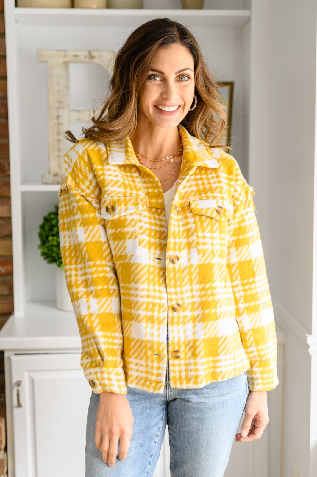 Hard To Miss Shacket In Mustard - Driftwood Boutique