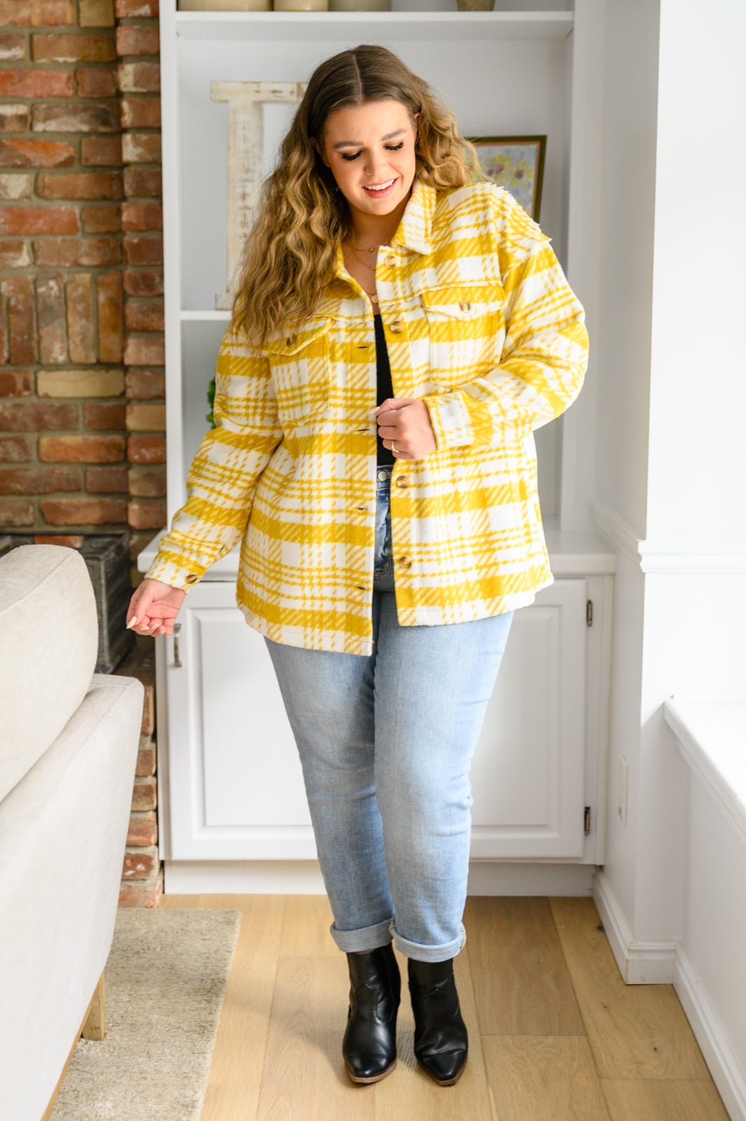Hard To Miss Shacket In Mustard - Driftwood Boutique