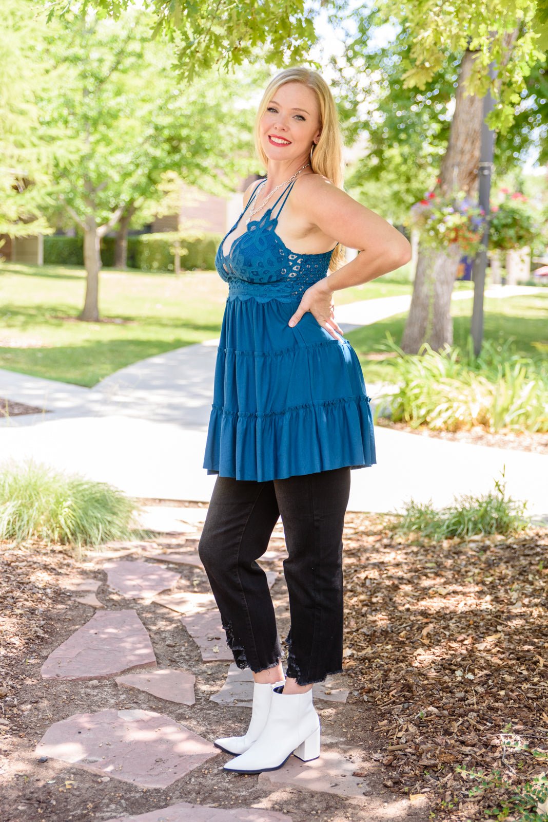 Magic Touch Tank in Teal - Driftwood Boutique