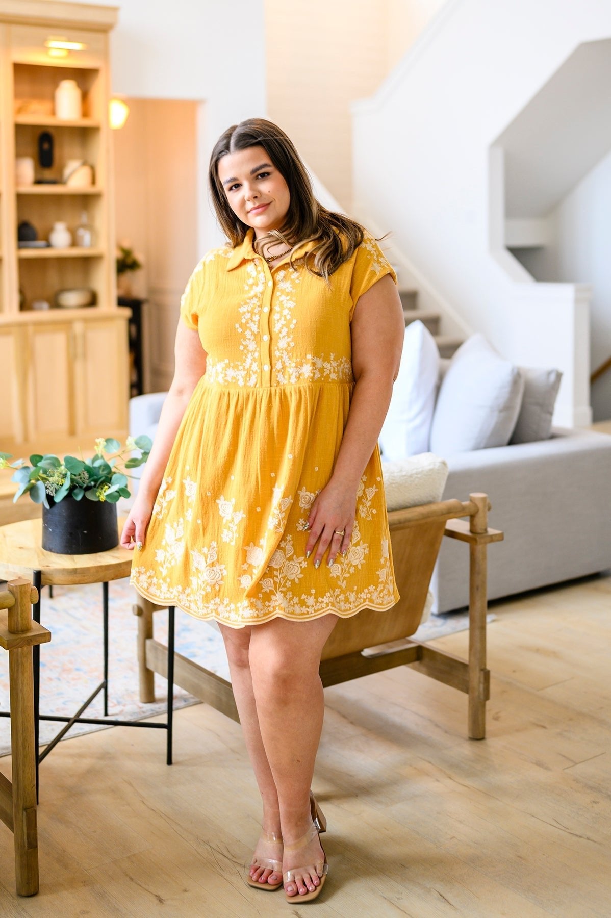 Marigold Embroidered Dress - Driftwood Boutique