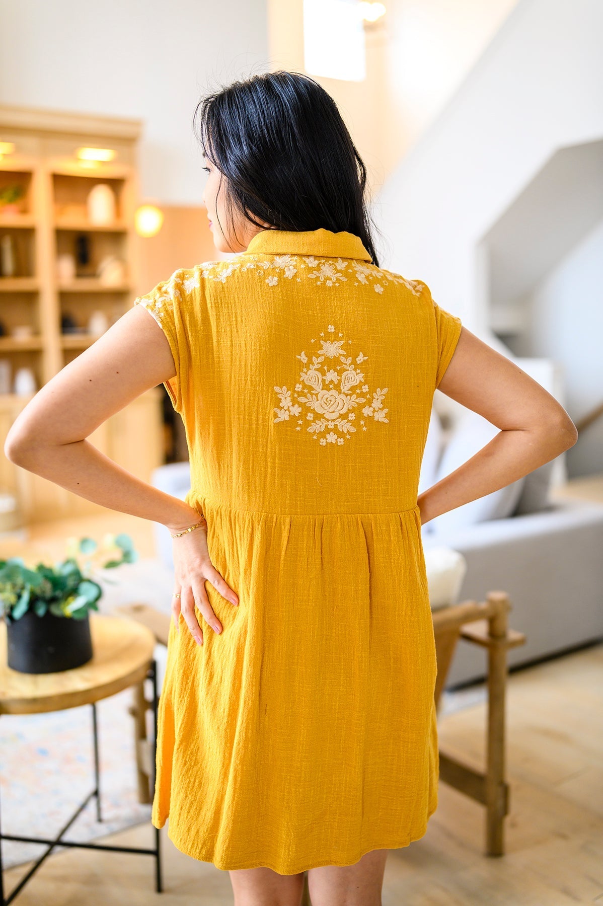 Marigold Embroidered Dress - Driftwood Boutique