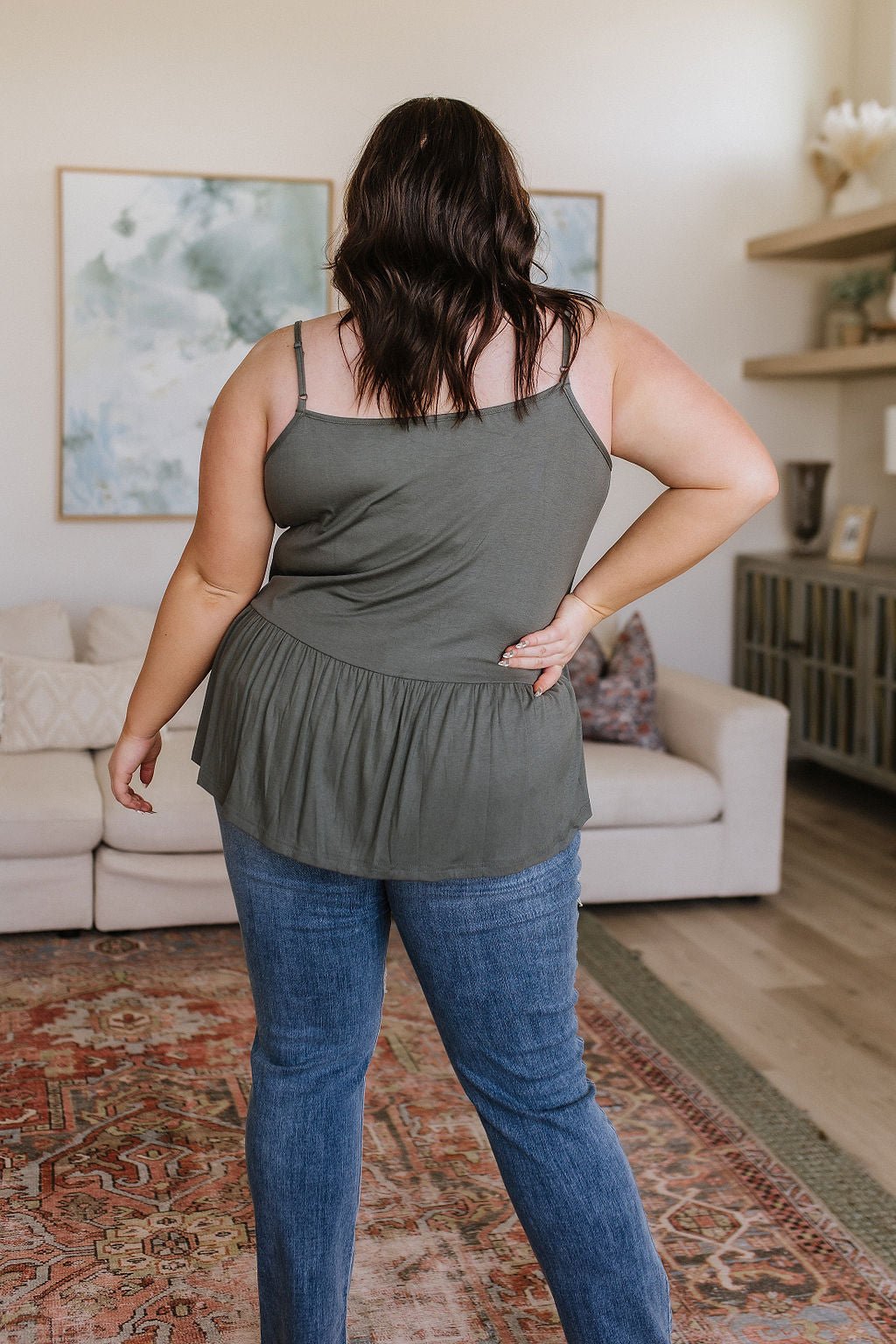 Never Not Loving V-Neck Cami in Gray Green - Driftwood Boutique