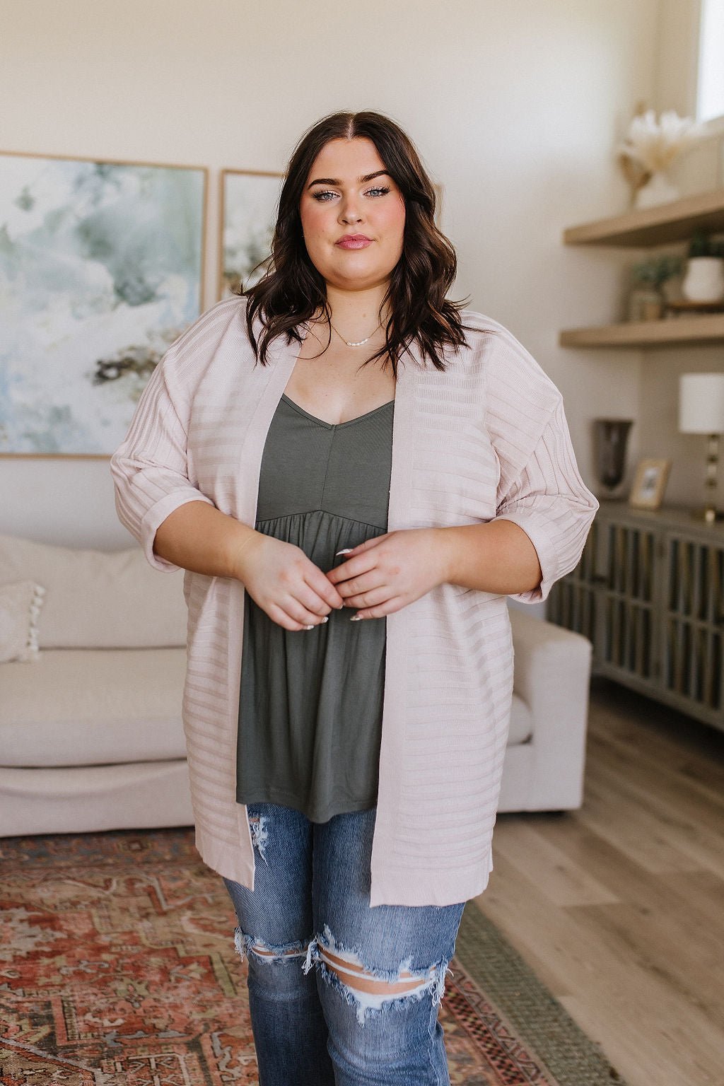 Never Not Loving V-Neck Cami in Gray Green - Driftwood Boutique
