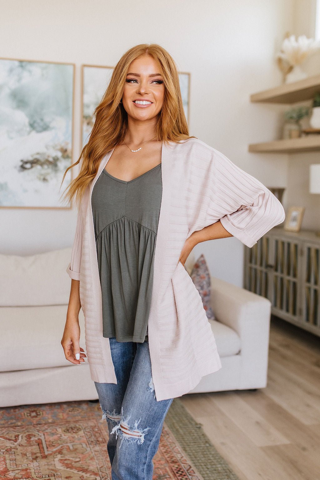 Never Not Loving V-Neck Cami in Gray Green - Driftwood Boutique