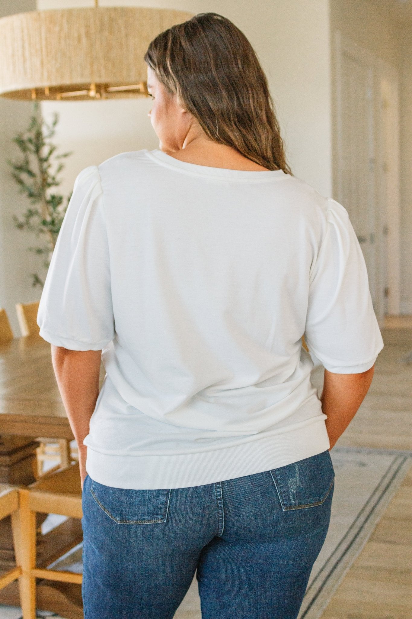 Pristine Puff Sleeve Top in White - Driftwood Boutique
