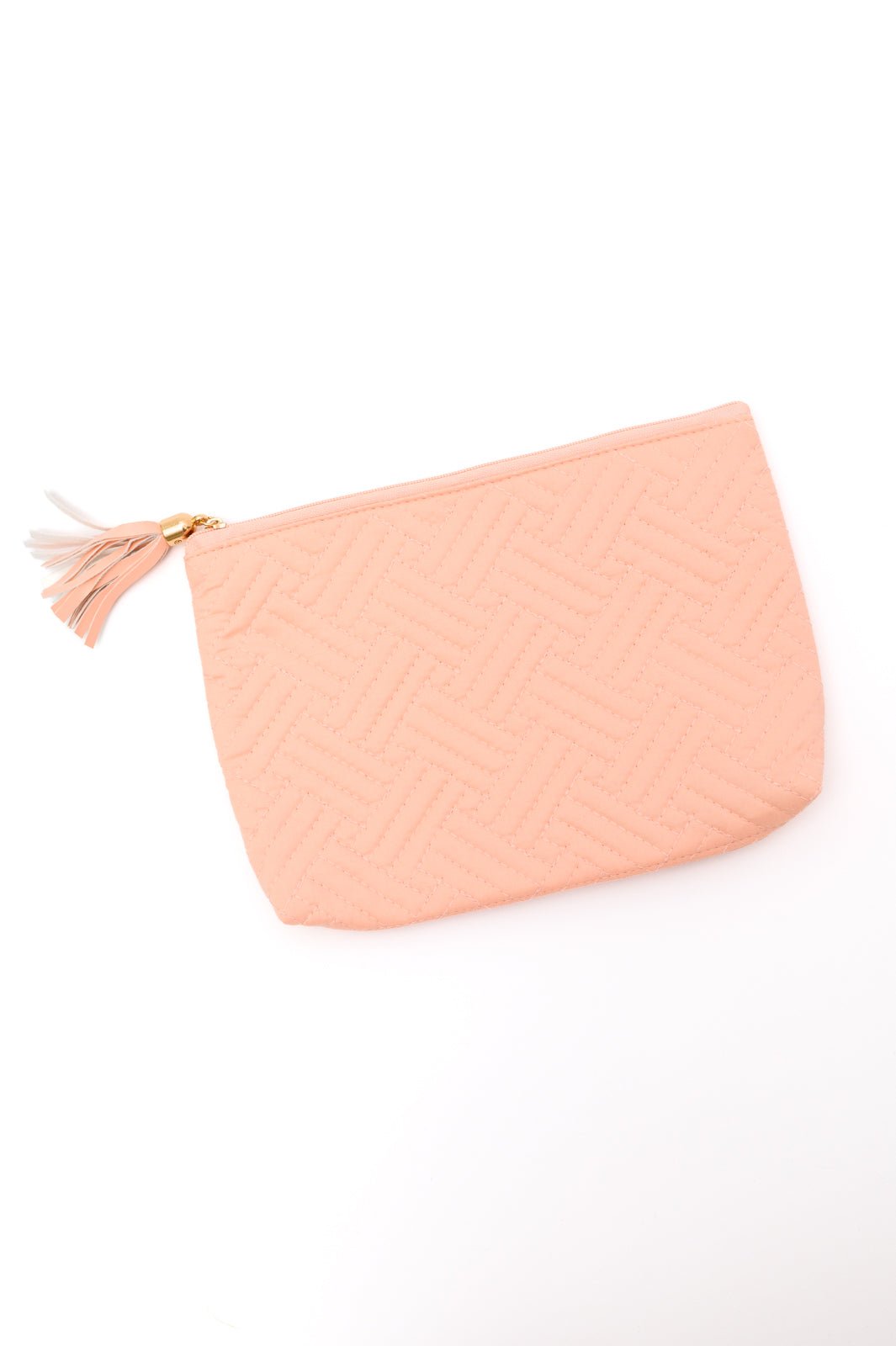 Quilted Travel Zip Pouch in Pink - Driftwood Boutique