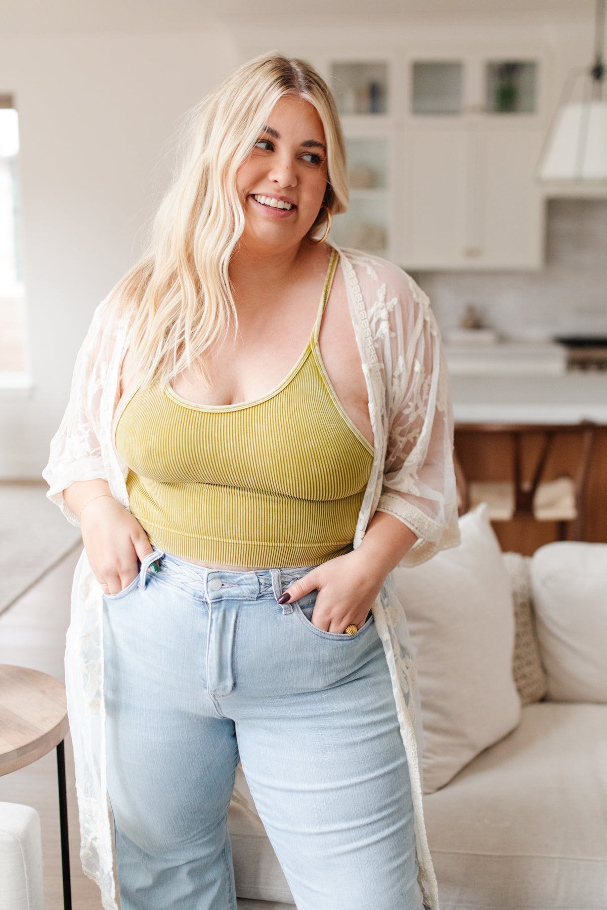 Rendezvous Crop Tank In Mustard - Driftwood Boutique
