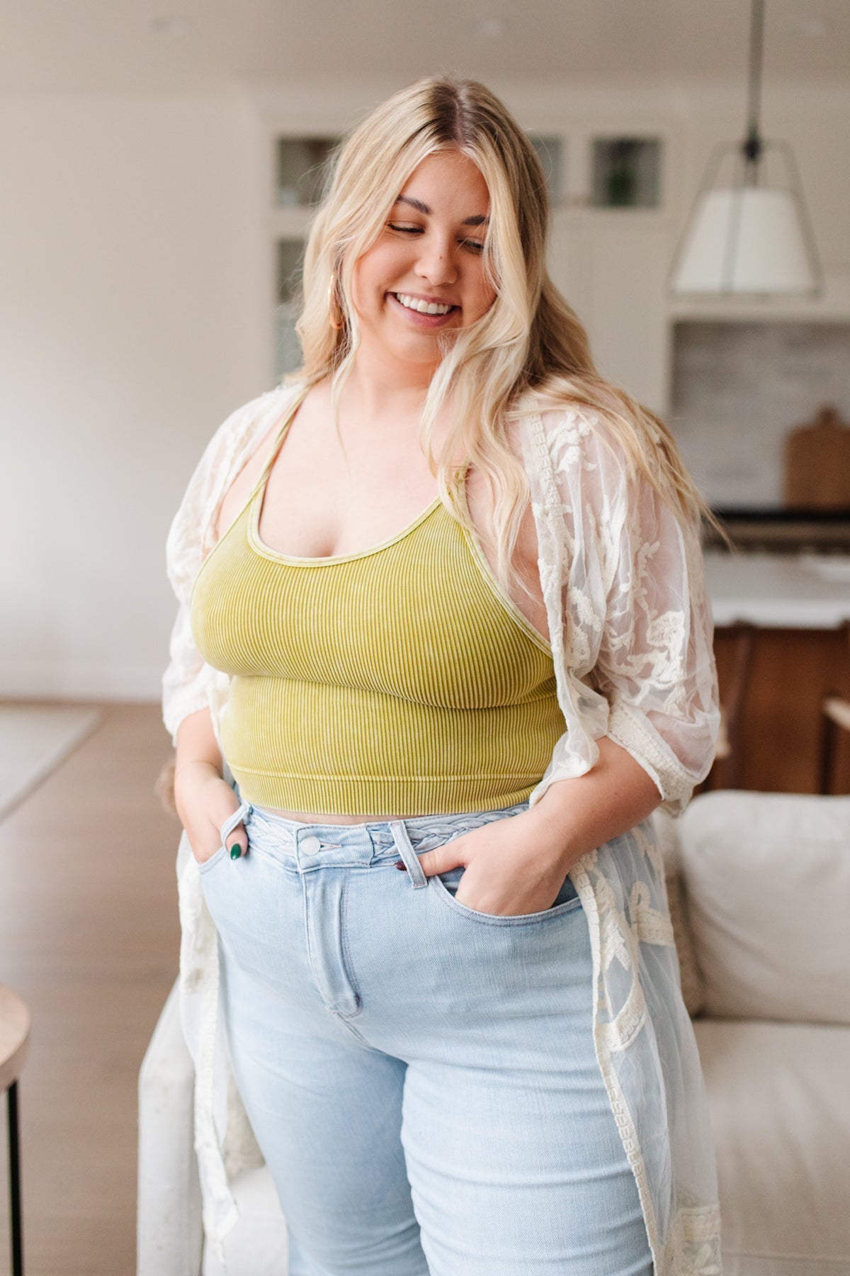Rendezvous Crop Tank In Mustard - Driftwood Boutique
