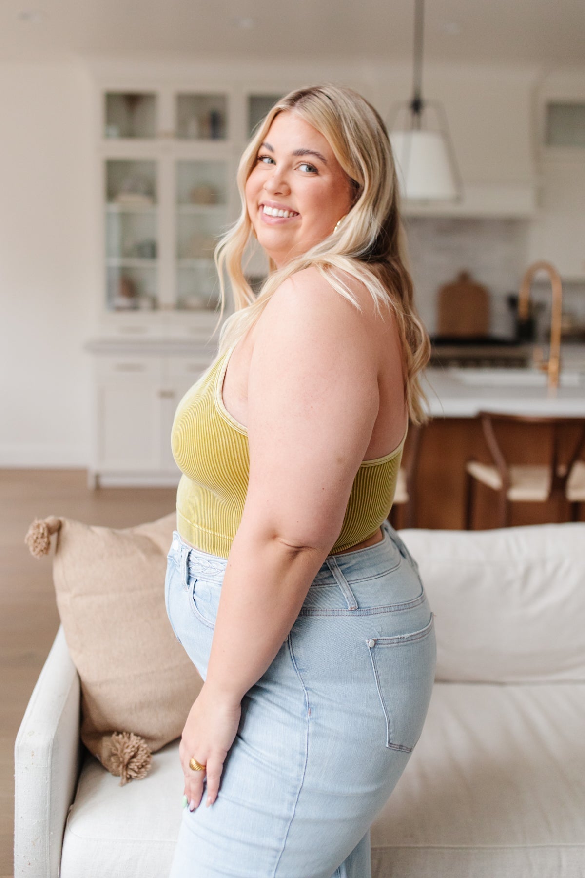 Rendezvous Crop Tank In Mustard - Driftwood Boutique