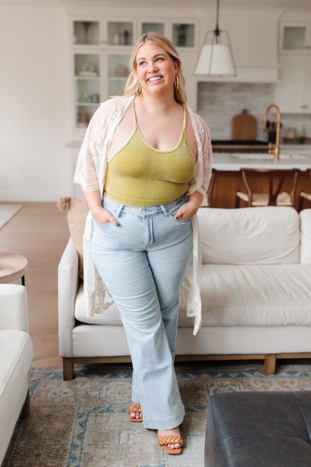 Rendezvous Crop Tank In Mustard - Driftwood Boutique