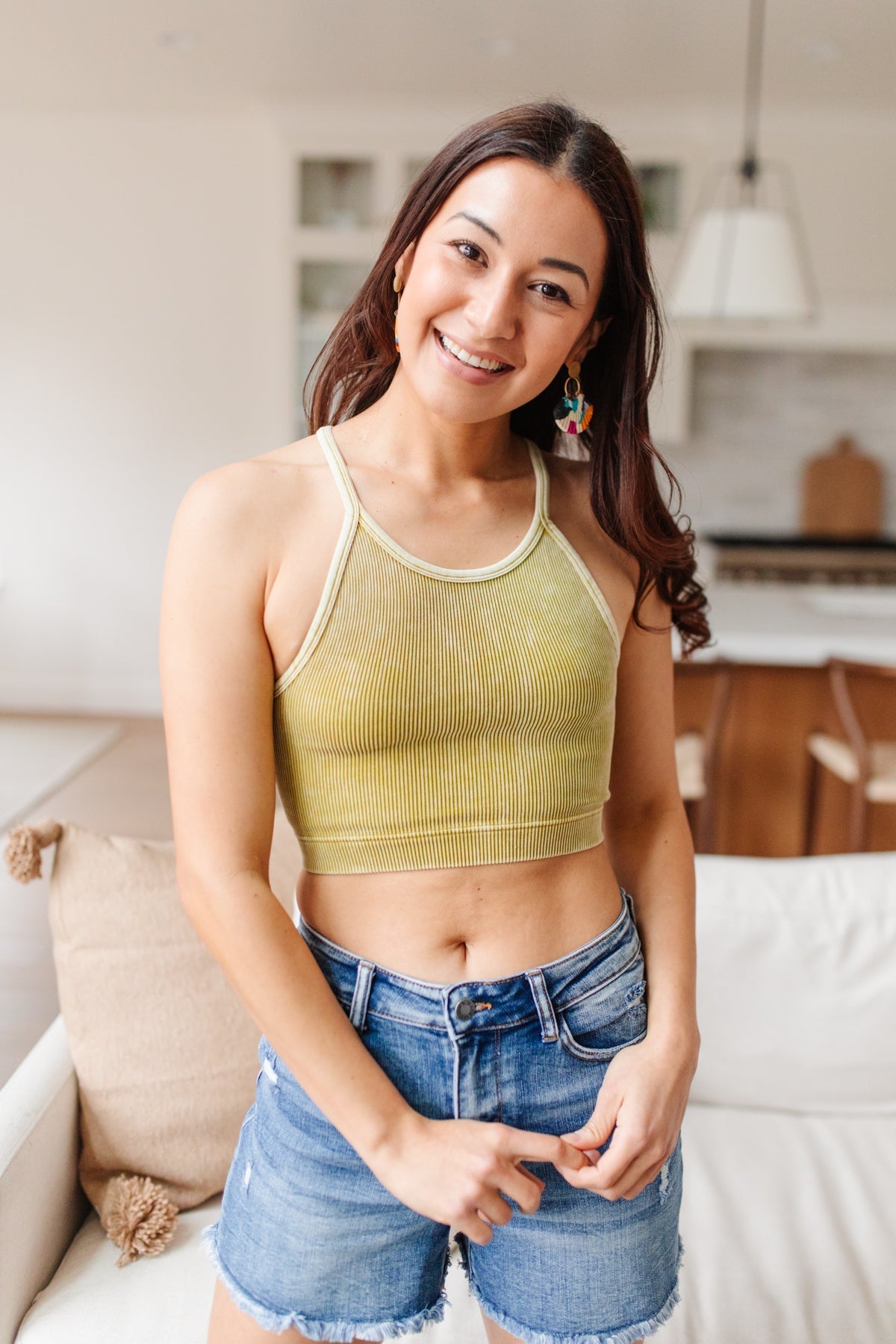 Rendezvous Crop Tank In Mustard - Driftwood Boutique