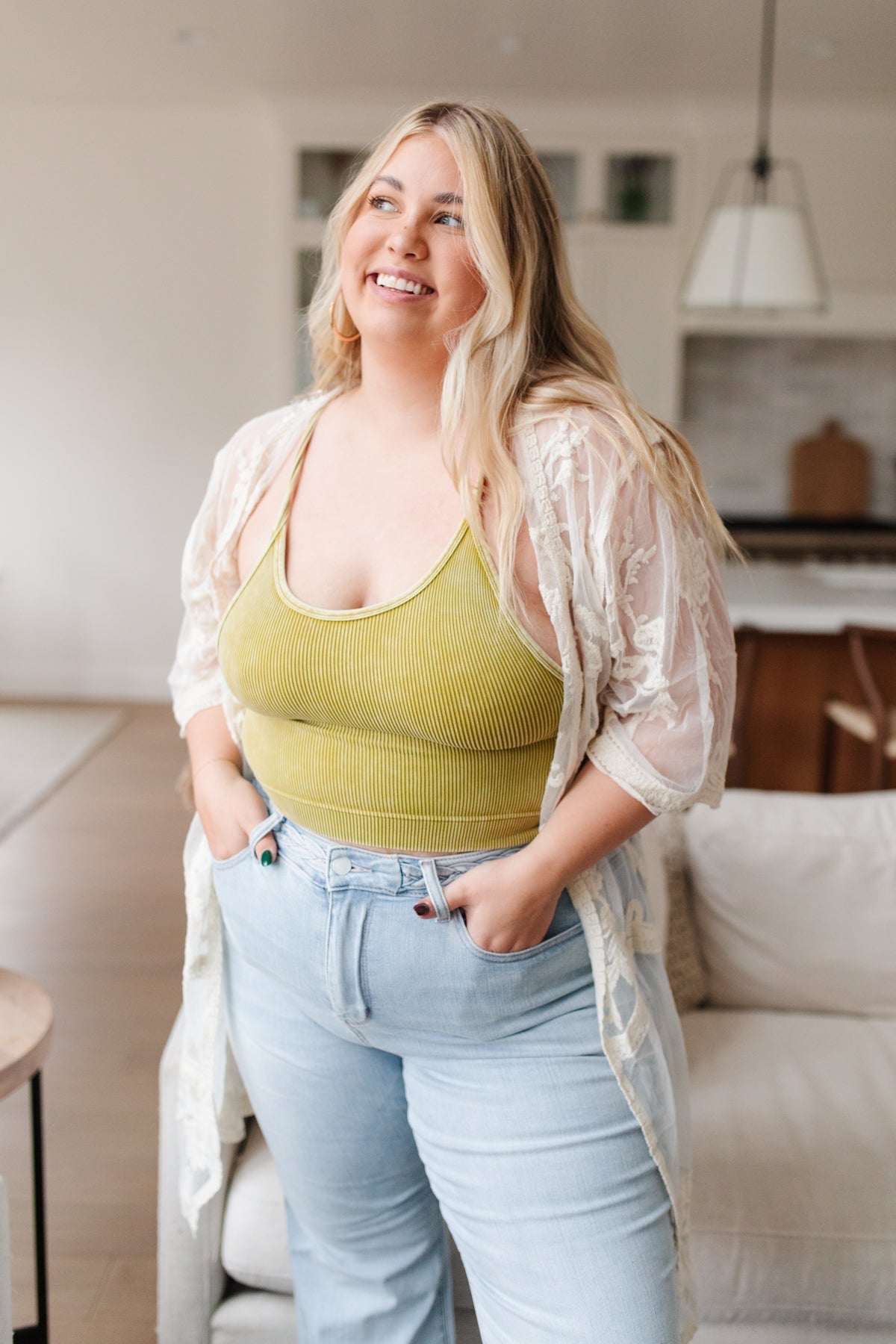 Rendezvous Crop Tank In Mustard - Driftwood Boutique
