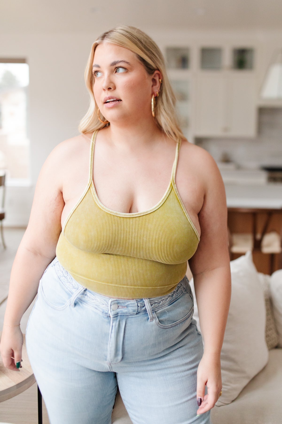 Rendezvous Crop Tank In Mustard - Driftwood Boutique