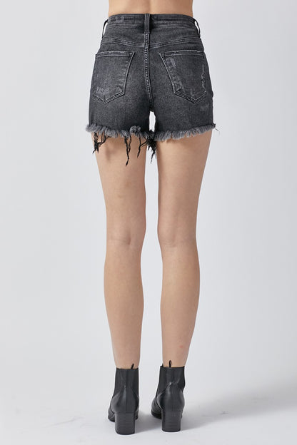 Kohl Frayed Hem Distressed Denim Shorts