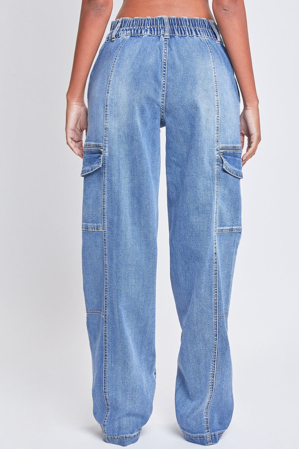 Junior High Rise Straight Leg Cargo Jeans