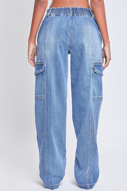 Junior High Rise Straight Leg Cargo Jeans