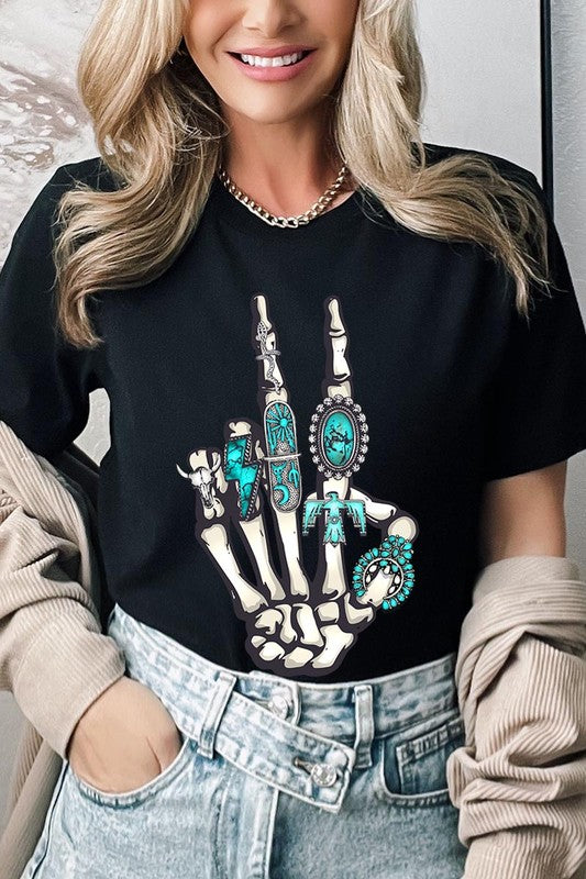 Peace Out Concho Rings Western Graphic Tee