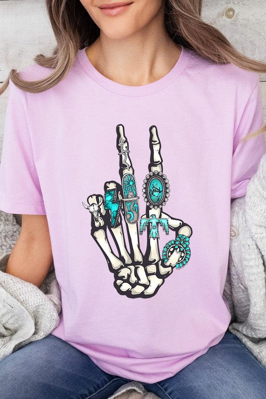 Peace Out Concho Rings Western Graphic Tee