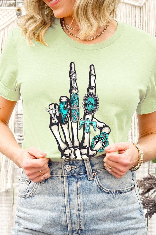 Peace Out Concho Rings Western Graphic Tee