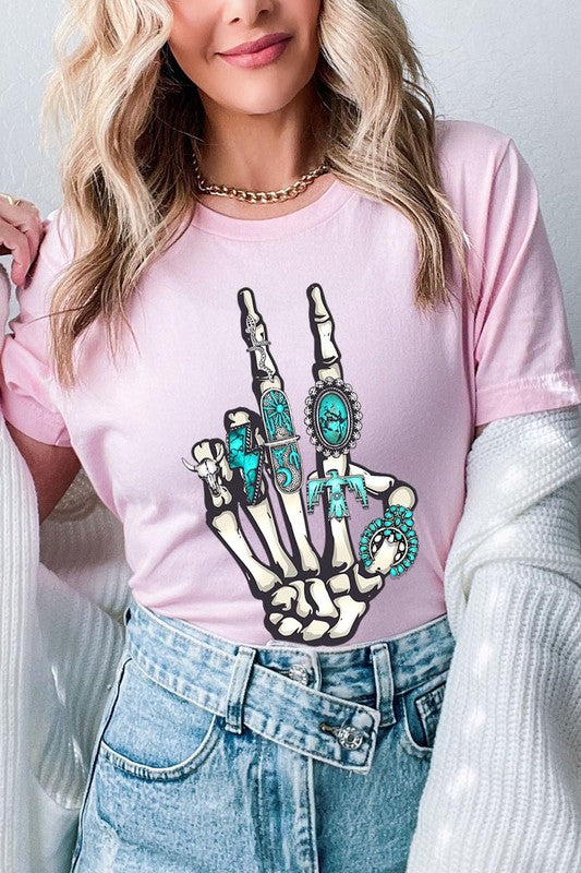 Peace Out Concho Rings Western Graphic Tee