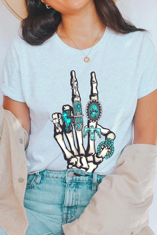 Peace Out Concho Rings Western Graphic Tee