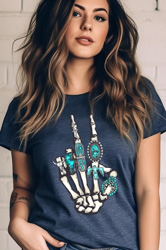 Peace Out Concho Rings Western Graphic Tee