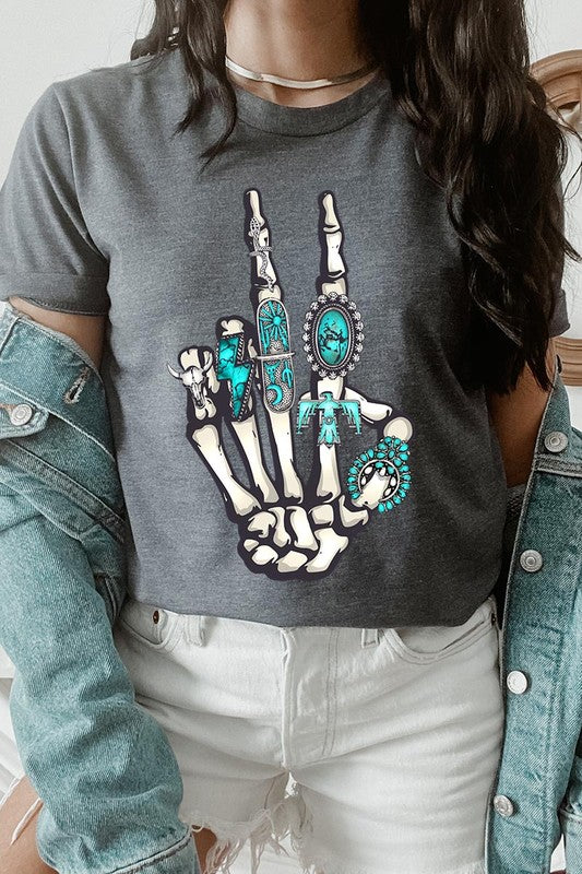 Peace Out Concho Rings Western Graphic Tee