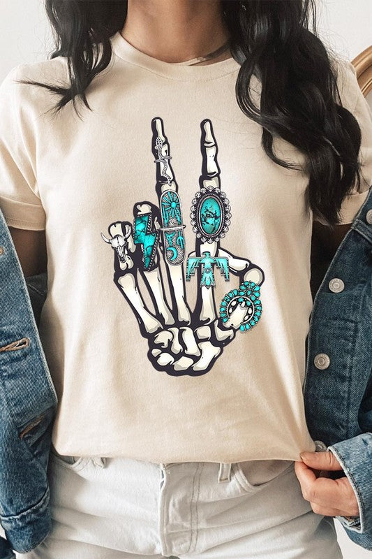 Peace Out Concho Rings Western Graphic Tee