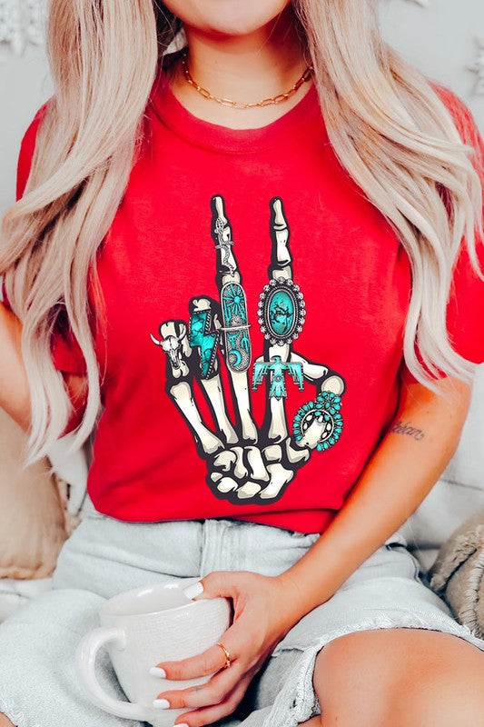 Peace Out Concho Rings Western Graphic Tee