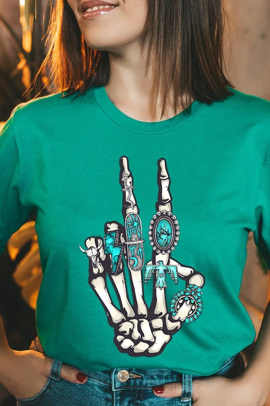 Peace Out Concho Rings Western Graphic Tee