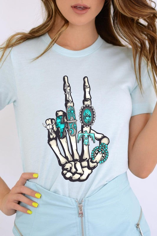 Peace Out Concho Rings Western Graphic Tee