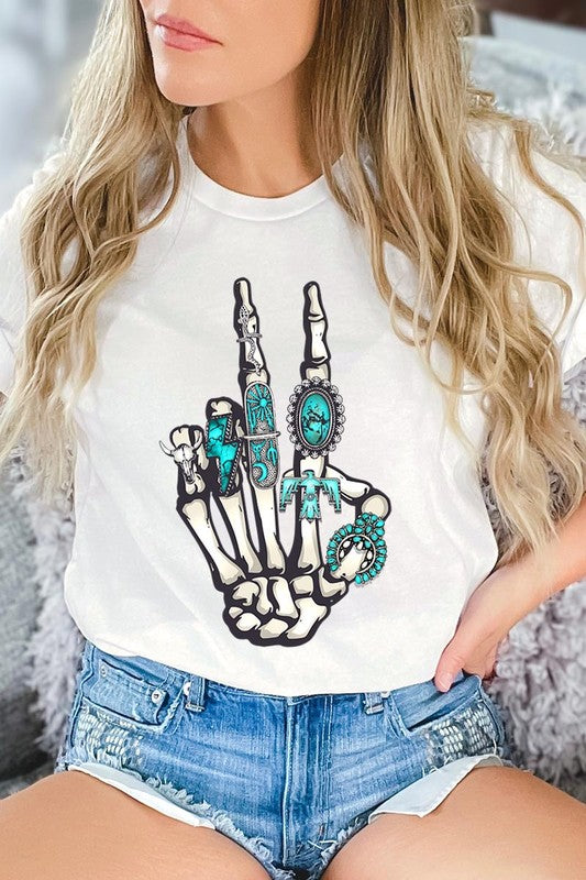 Peace Out Concho Rings Western Graphic Tee