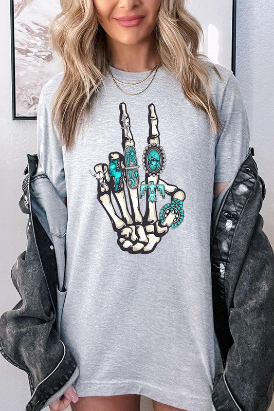 Peace Out Concho Rings Western Graphic Tee