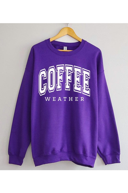 Coffee Weather Graphic Fleece Sweatshirt