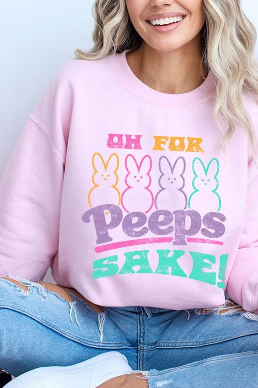 For Peeps Sake Easter Graphic Fleece Sweatshirt