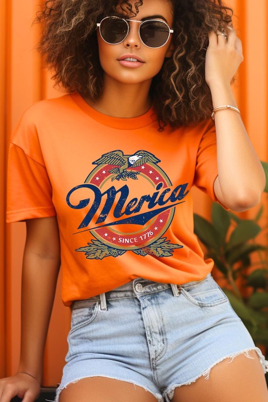 Merica 1776 American Eagle Beer Graphic Tee